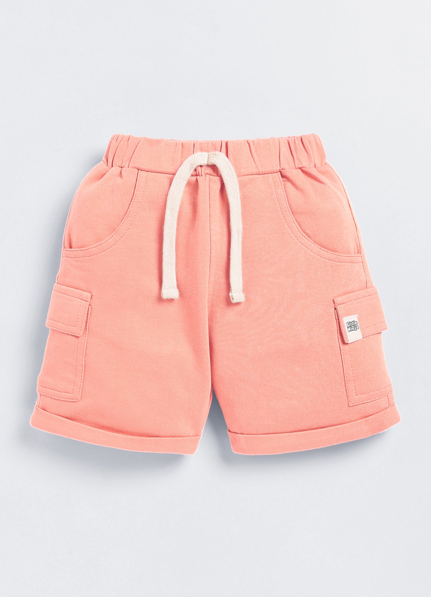 Baby Boys Casual T-shirt Shorts  (Grey and Peach)