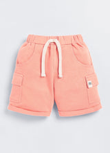 Short For Boys Casual Solid Cotton Blend  (Orange, Pack of 1)