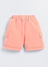 Baby Boys Casual T-shirt Shorts  (Grey and Peach)