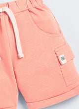 Short For Boys Casual Solid Cotton Blend  (Orange, Pack of 1)