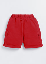 Baby Boys Casual T-shirt Shorts  (Yellow and Red)
