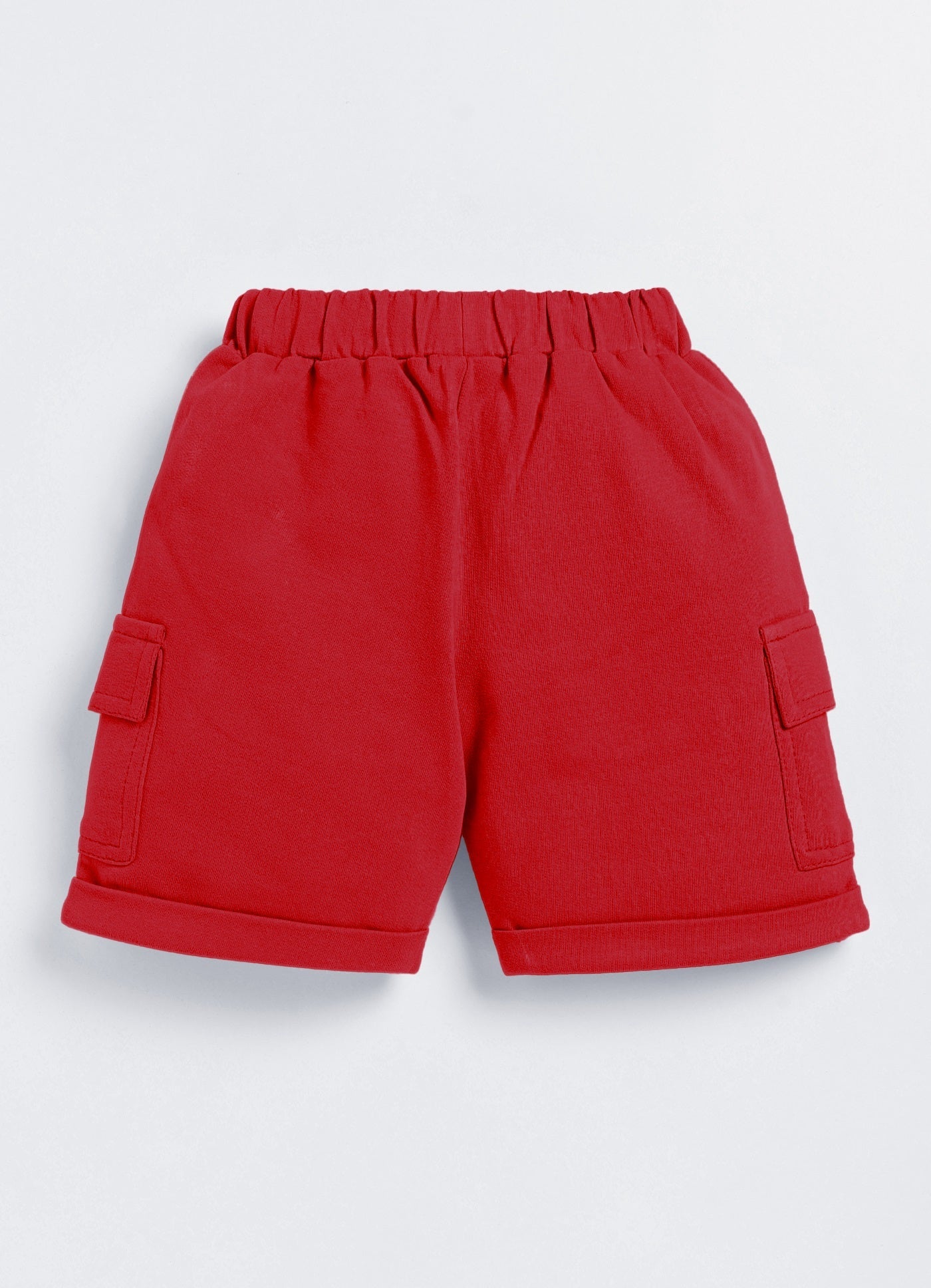Short For Boys Casual Solid Cotton Blend  (Red, Pack of 1)