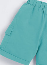 Short For Boys Casual Solid Cotton Blend  (Green, Pack of 1)