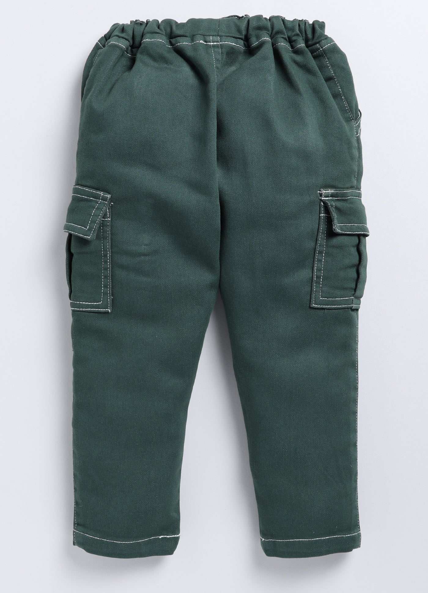 Baby Boys Jogger Fit Mid Rise Dark Green Jeans
