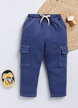 Boys Jogger Fit Mid Rise Dark Blue Jeans