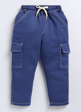 Boys Jogger Fit Mid Rise Dark Blue Jeans