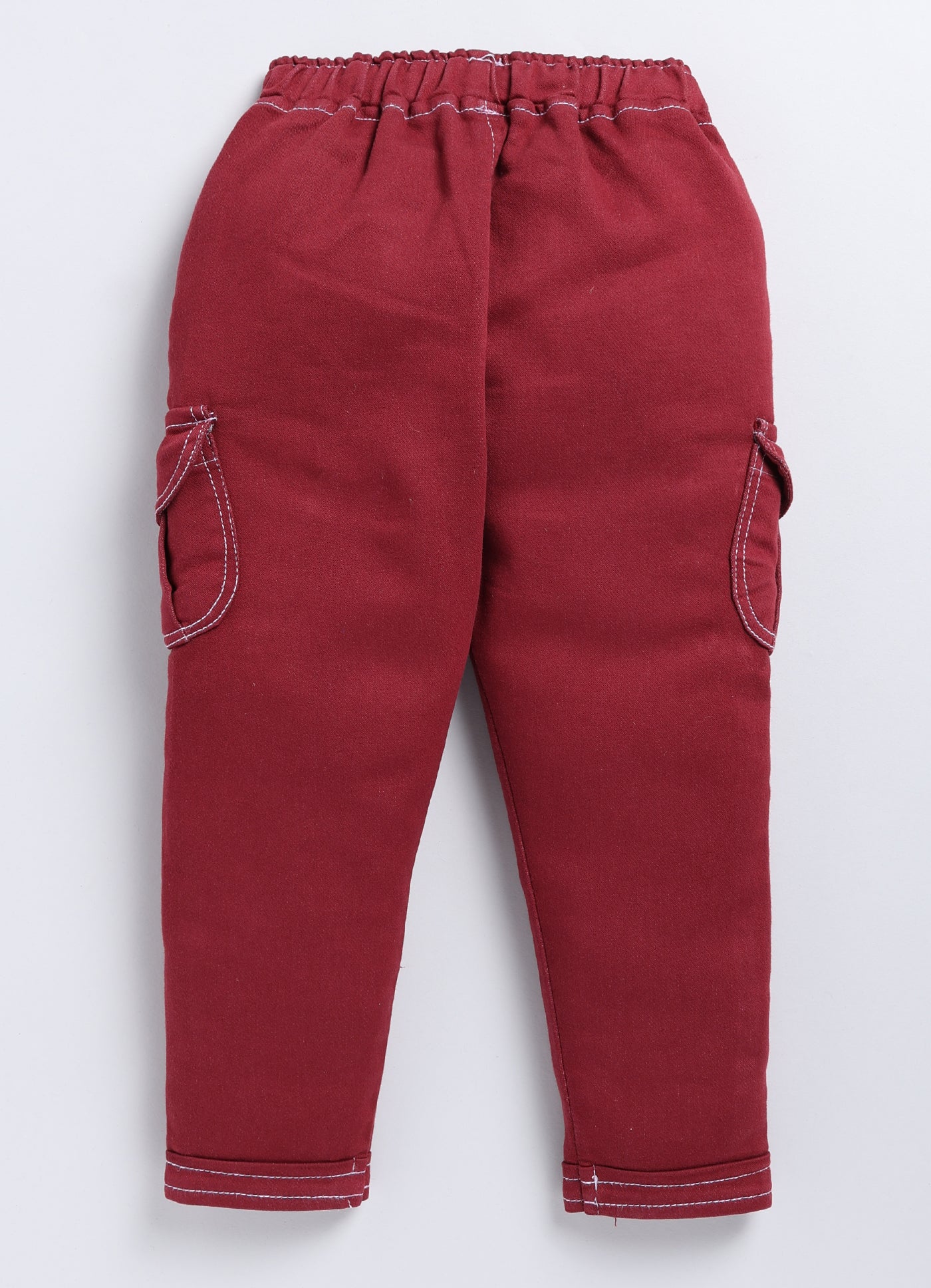 Boys Jogger Fit Mid Rise Maroon Jeans
