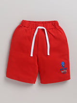 Boys Spiderman Casual T-shirt Shorts  (WHITE RED)