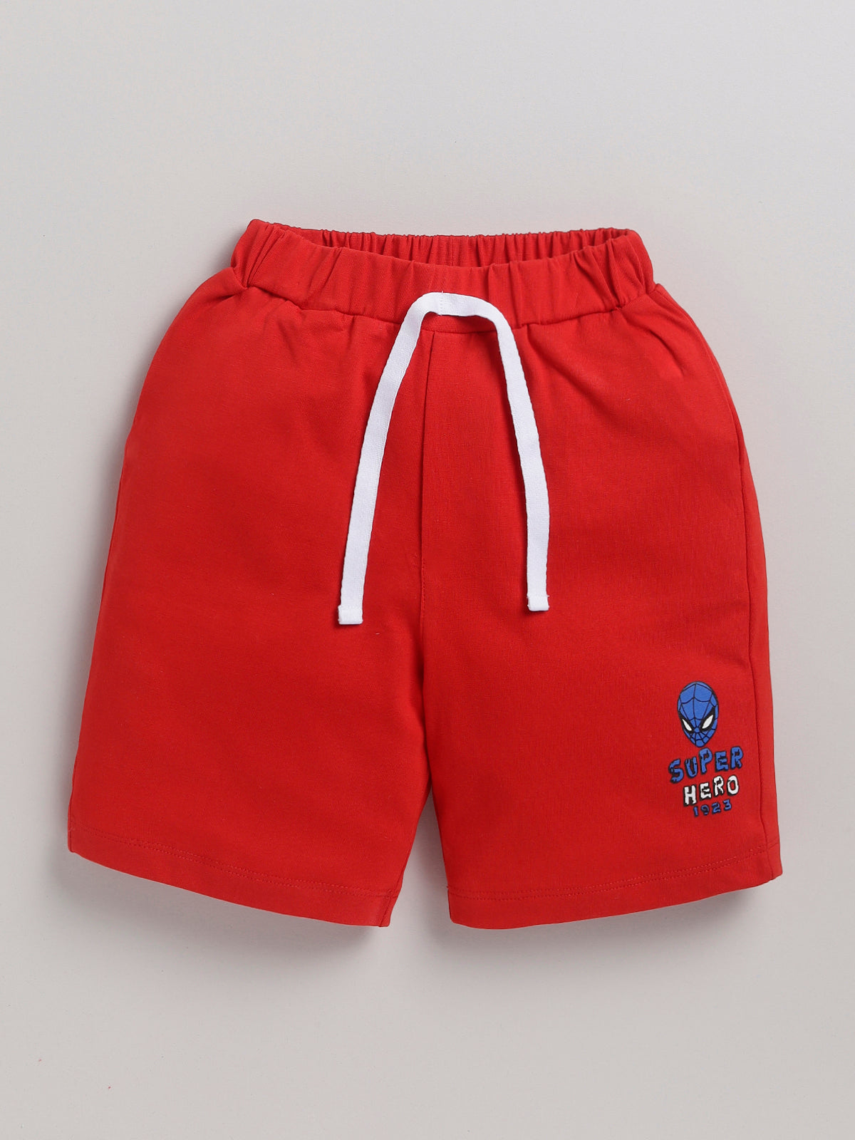 Boys Spiderman Casual T-shirt Shorts  (WHITE RED)