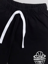 Boys Casual T-shirt Shorts  (WHITE BLACK)