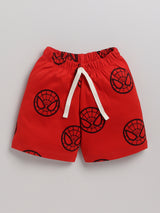 Boys Avengers Casual T-shirt Shorts  (RED)