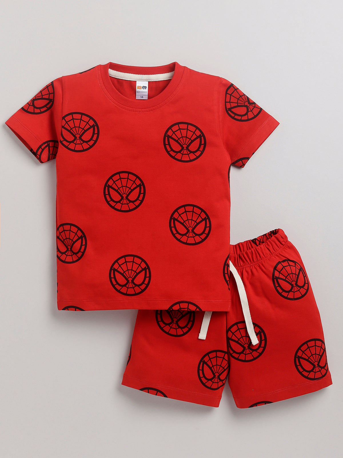 Boys Avengers Casual T-shirt Shorts  (RED)