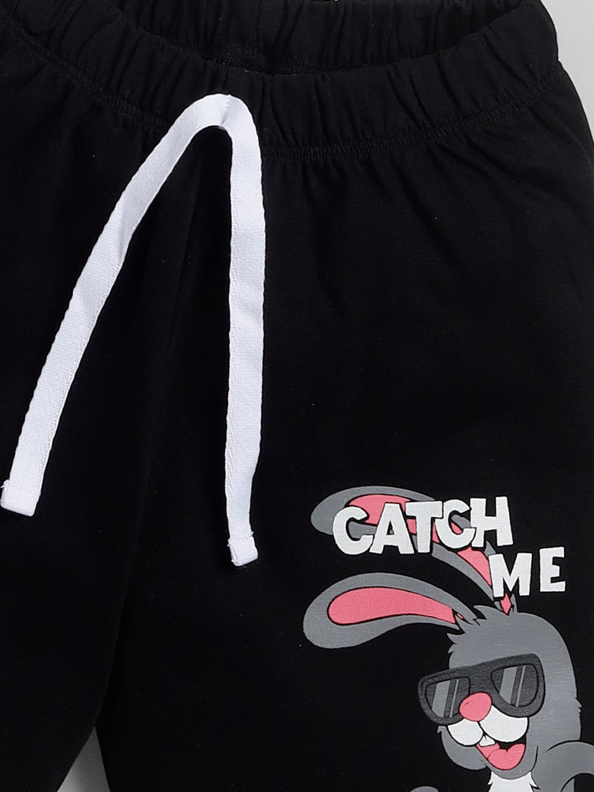 Boys Casual T-shirt Shorts  (WHITE BLACK)