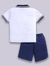 Boys Casual T-shirt Shorts  (NAVY ALL)