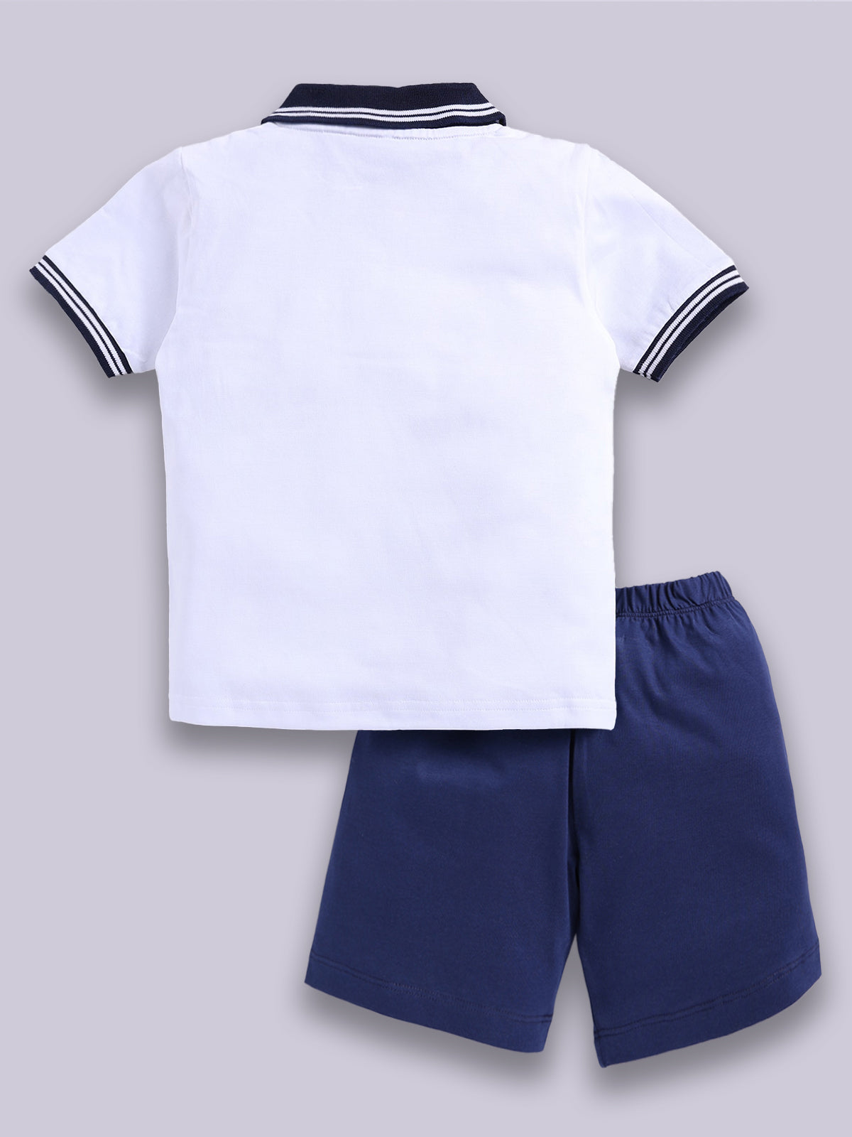 Boys Casual T-shirt Shorts  (NAVY ALL)