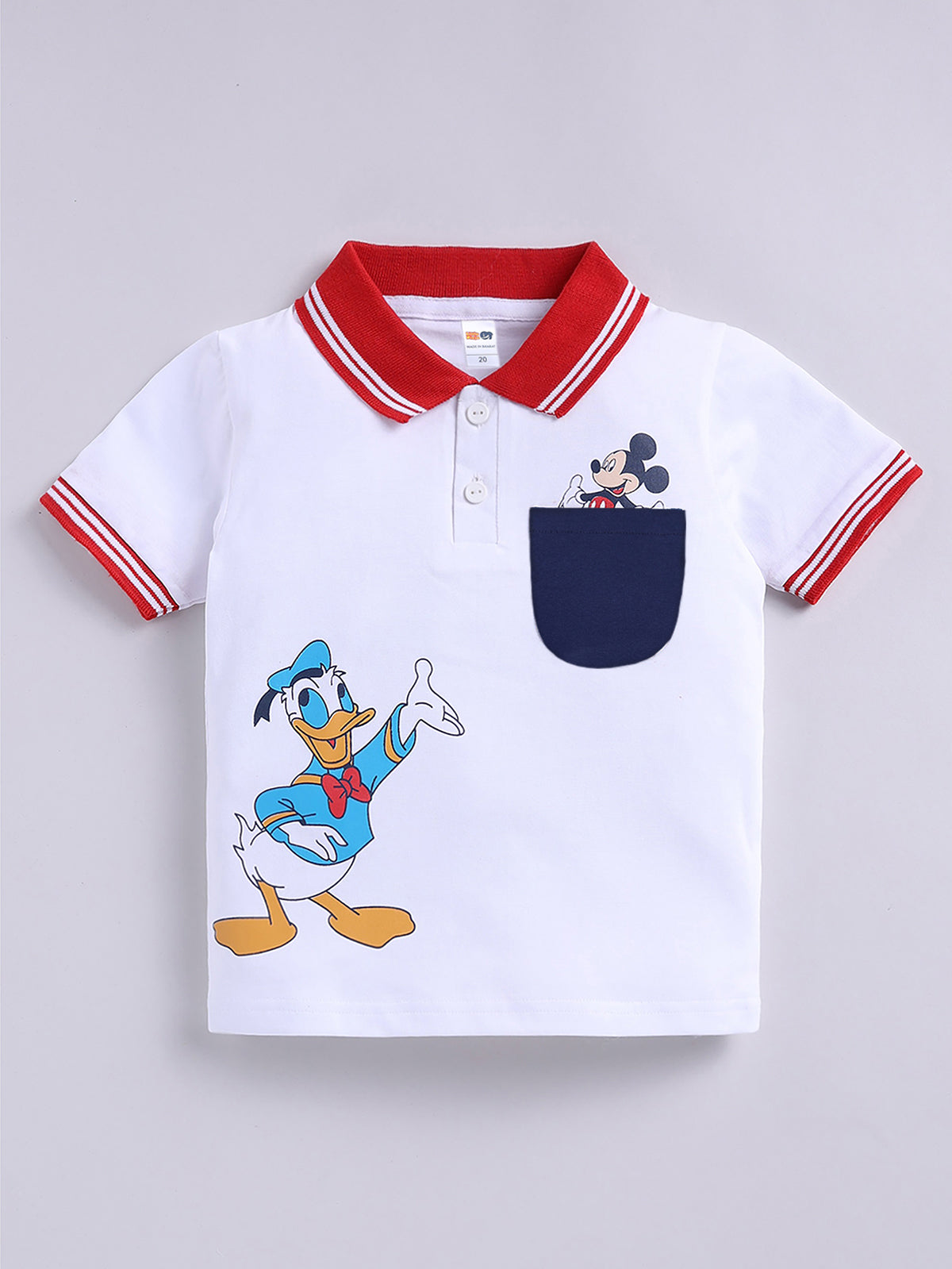 Boys Casual T-shirt Shorts  (RED NAVY)