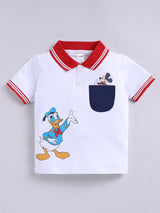 Boys Casual T-shirt Shorts  (RED NAVY)