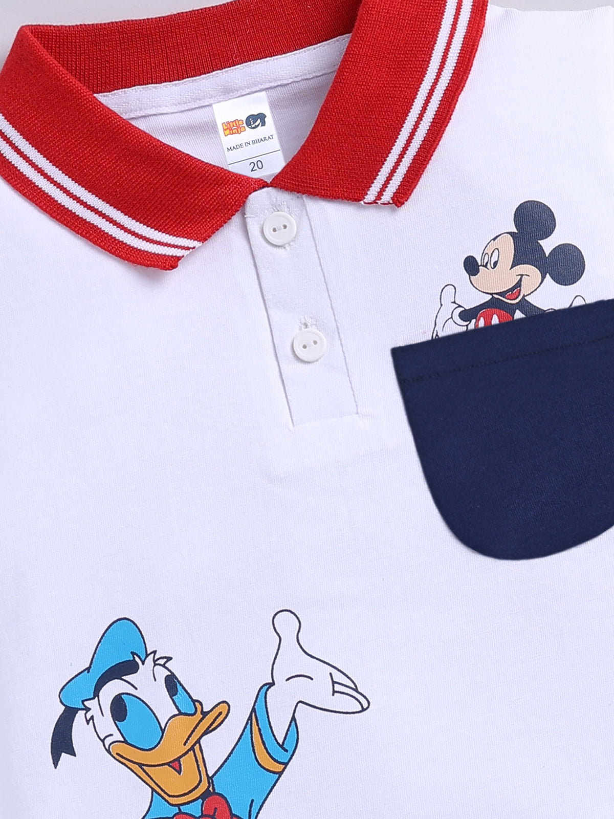 Boys Casual T-shirt Shorts  (RED NAVY)