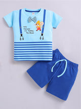 Boys Casual T-shirt Shorts  (SKY)