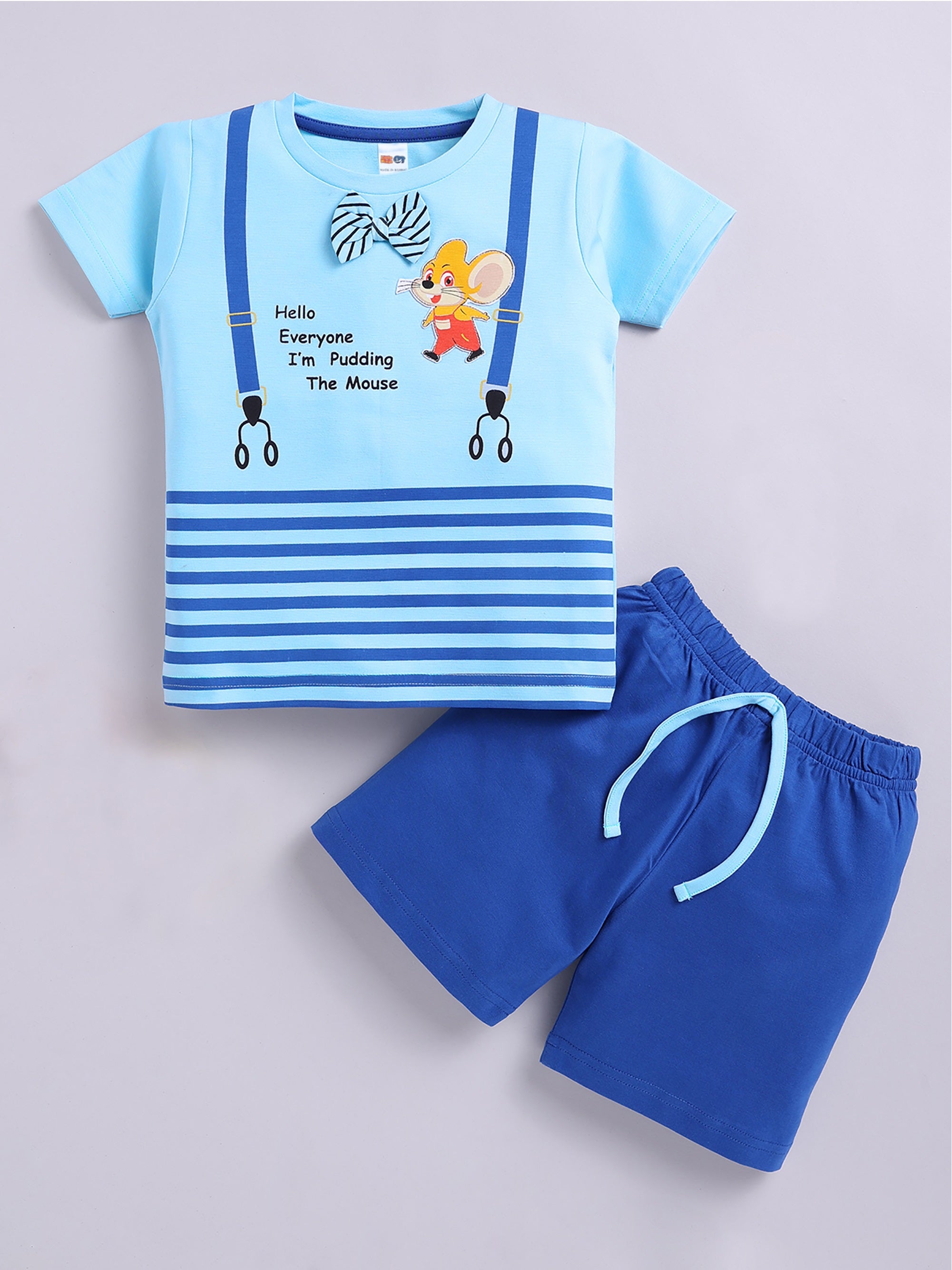 Boys Casual T-shirt Shorts  (SKY)
