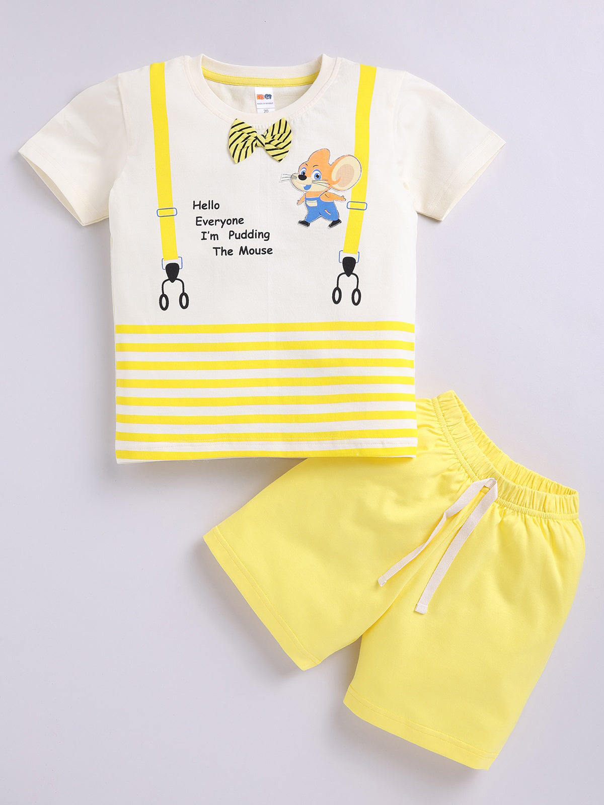 Boys Casual T-shirt Shorts  (YELLOW)