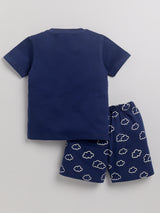 Boys Casual T-shirt Shorts  (NAVY)