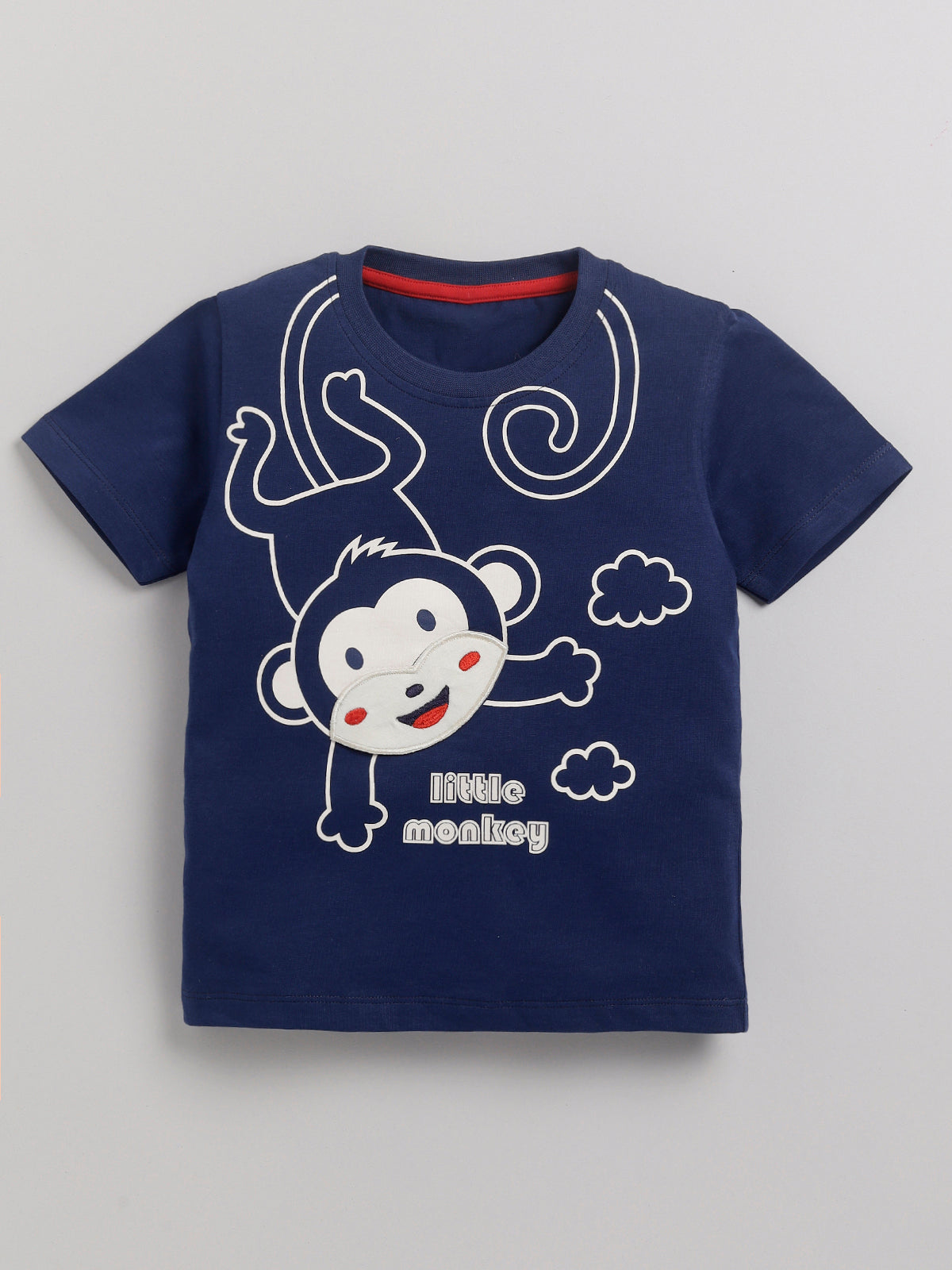 Boys Casual T-shirt Shorts  (NAVY)