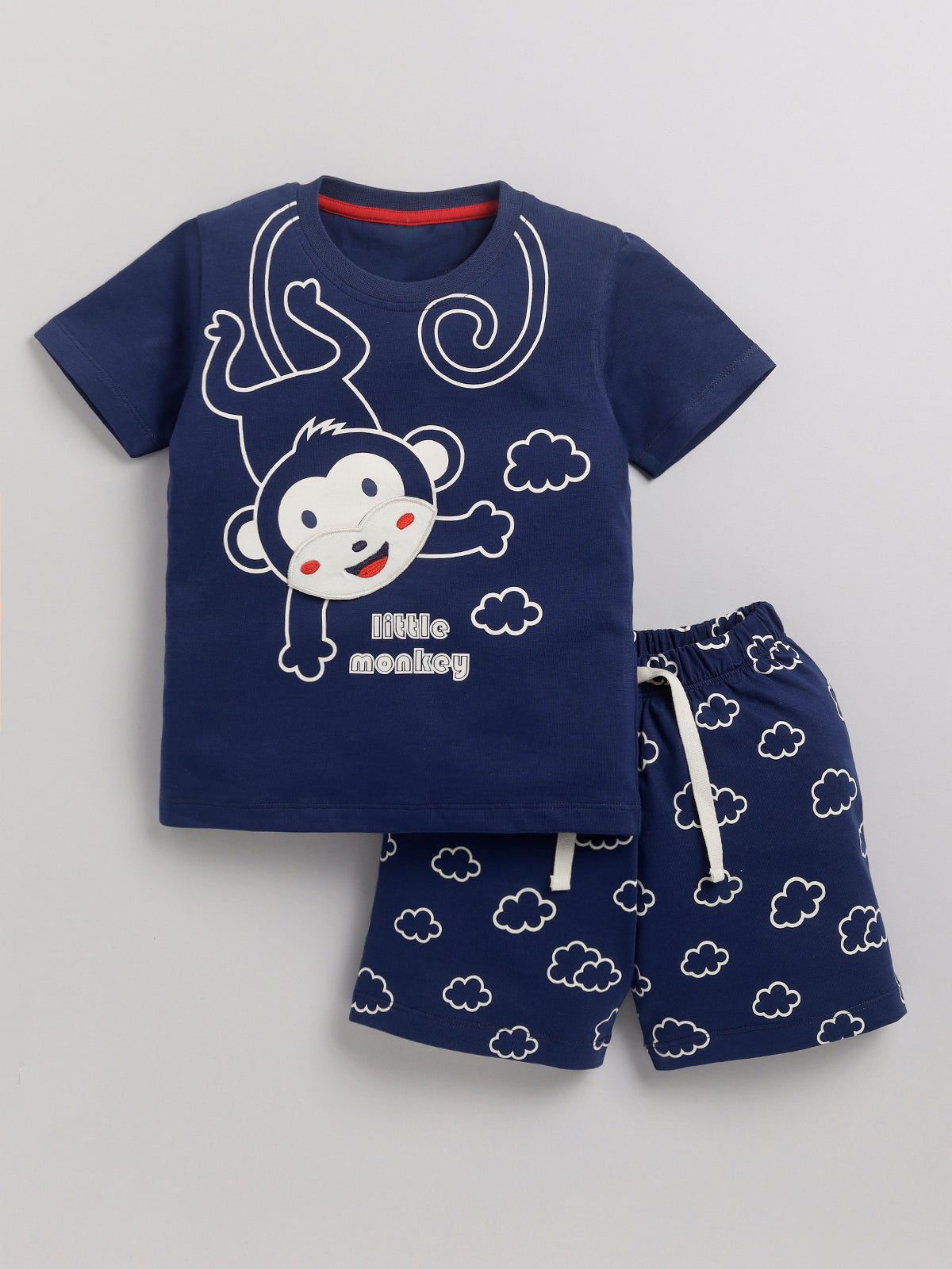 Boys Casual T-shirt Shorts  (NAVY)