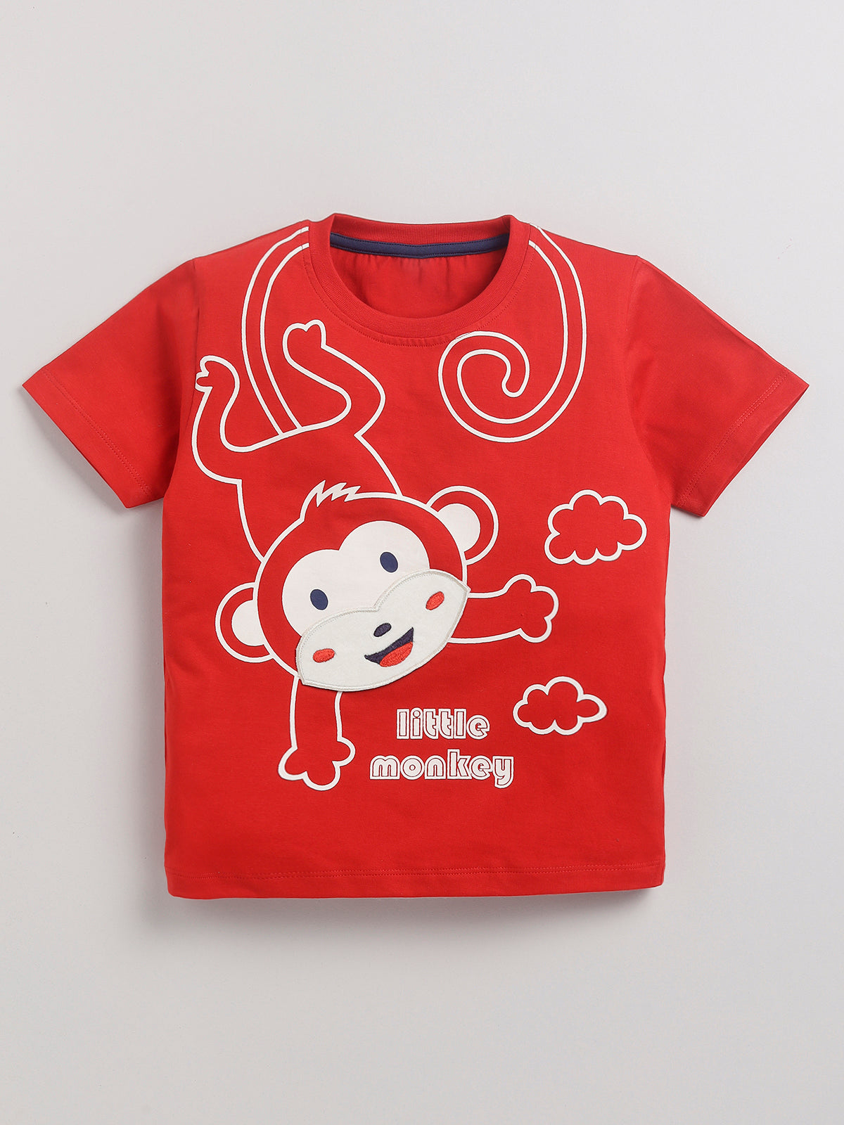 Boys Casual T-shirt Shorts  (RED)