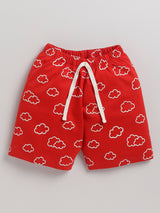 Boys Casual T-shirt Shorts  (RED)