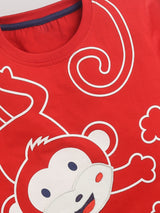 Boys Casual T-shirt Shorts  (RED)