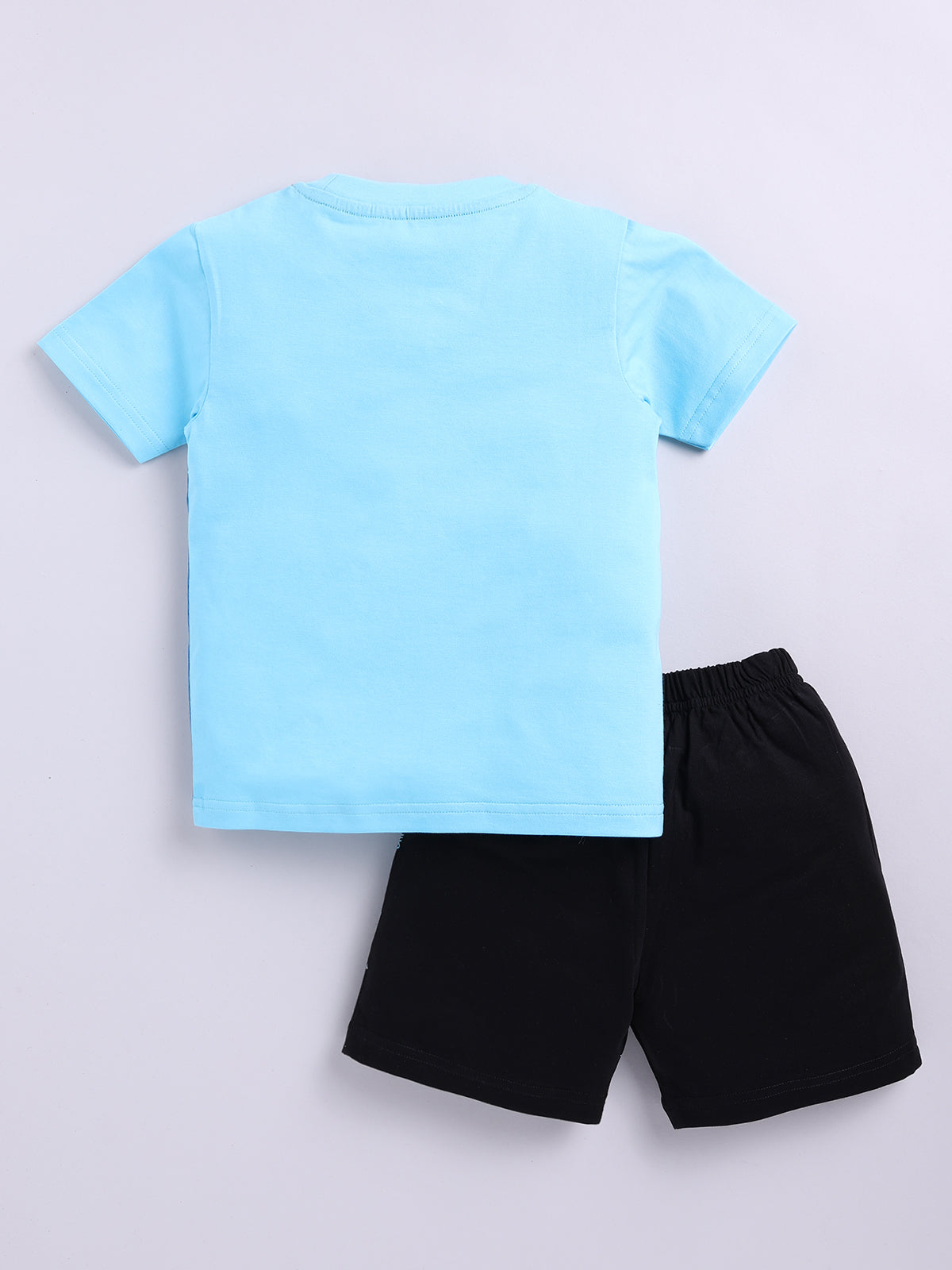 Boys Spiderman Casual T-shirt Shorts  (SKY BLACK)