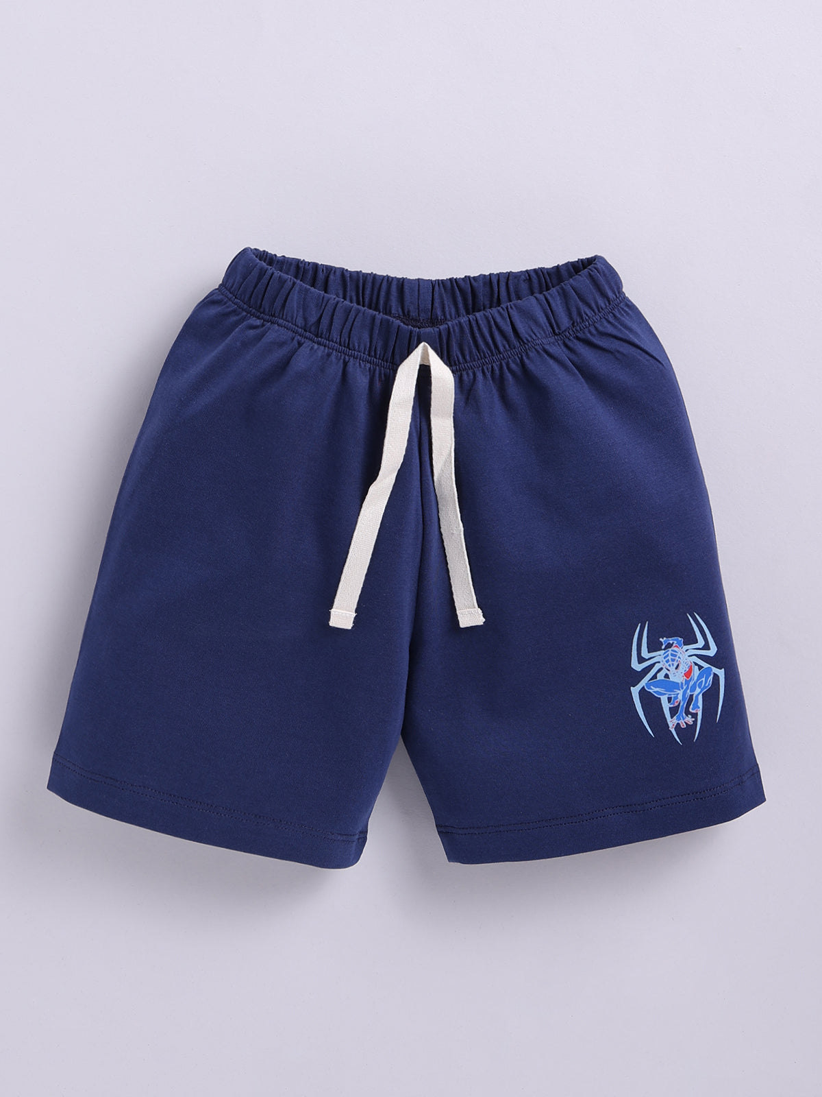 Boys Spiderman Casual T-shirt Shorts  (SKY NAVY)