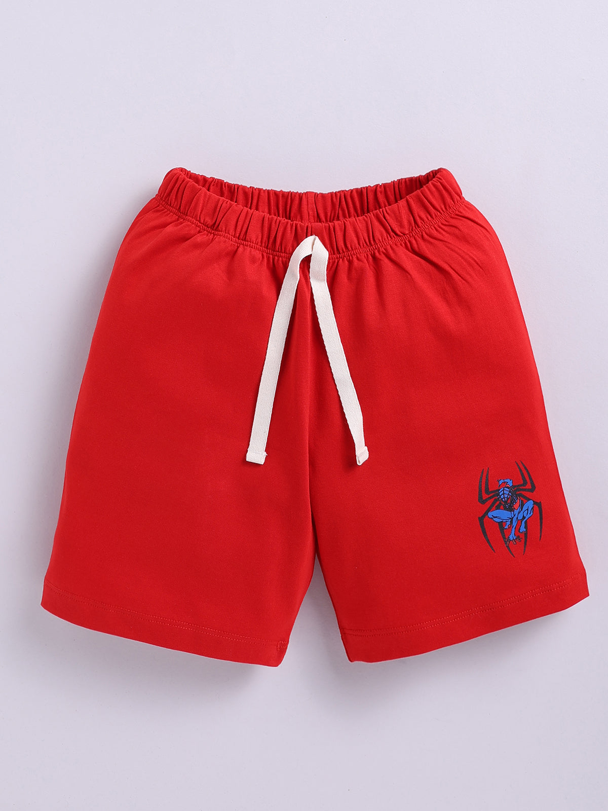 Boys Spiderman Casual T-shirt Shorts  (YELLOW RED)