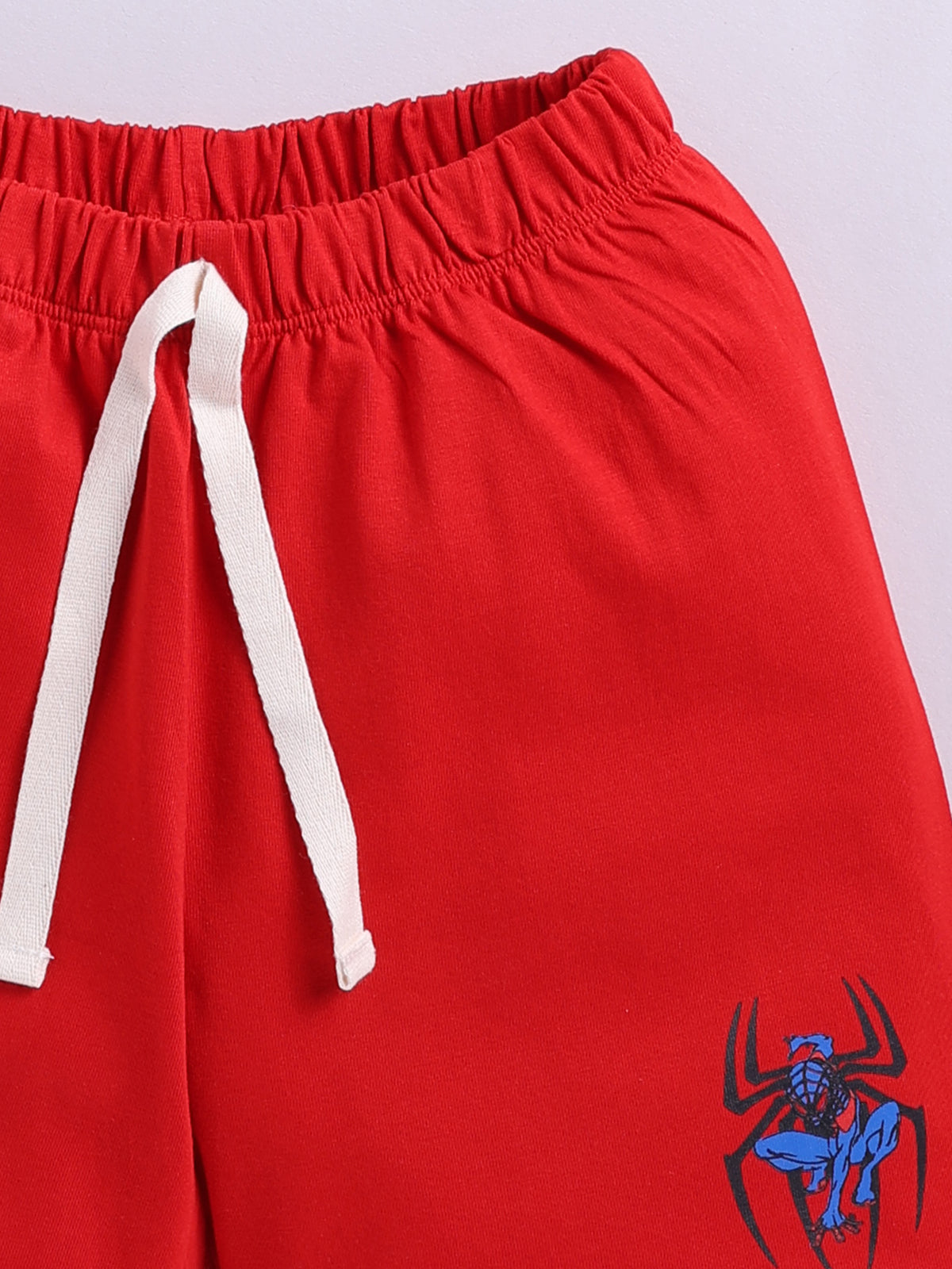 Boys Spiderman Casual T-shirt Shorts  (YELLOW RED)