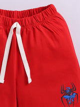 Boys Spiderman Casual T-shirt Shorts  (YELLOW RED)