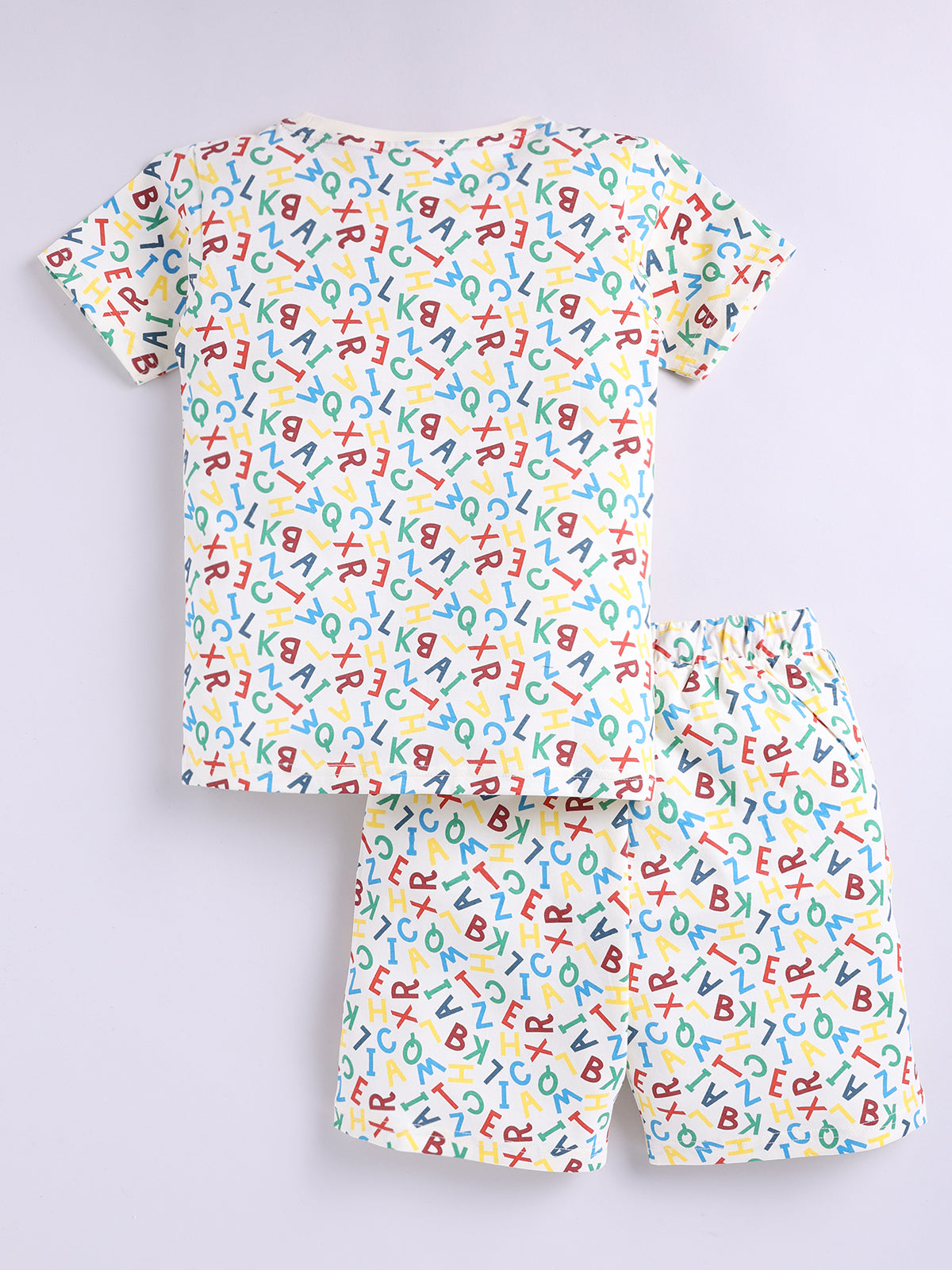 Boys Casual T-shirt Shorts  (White)