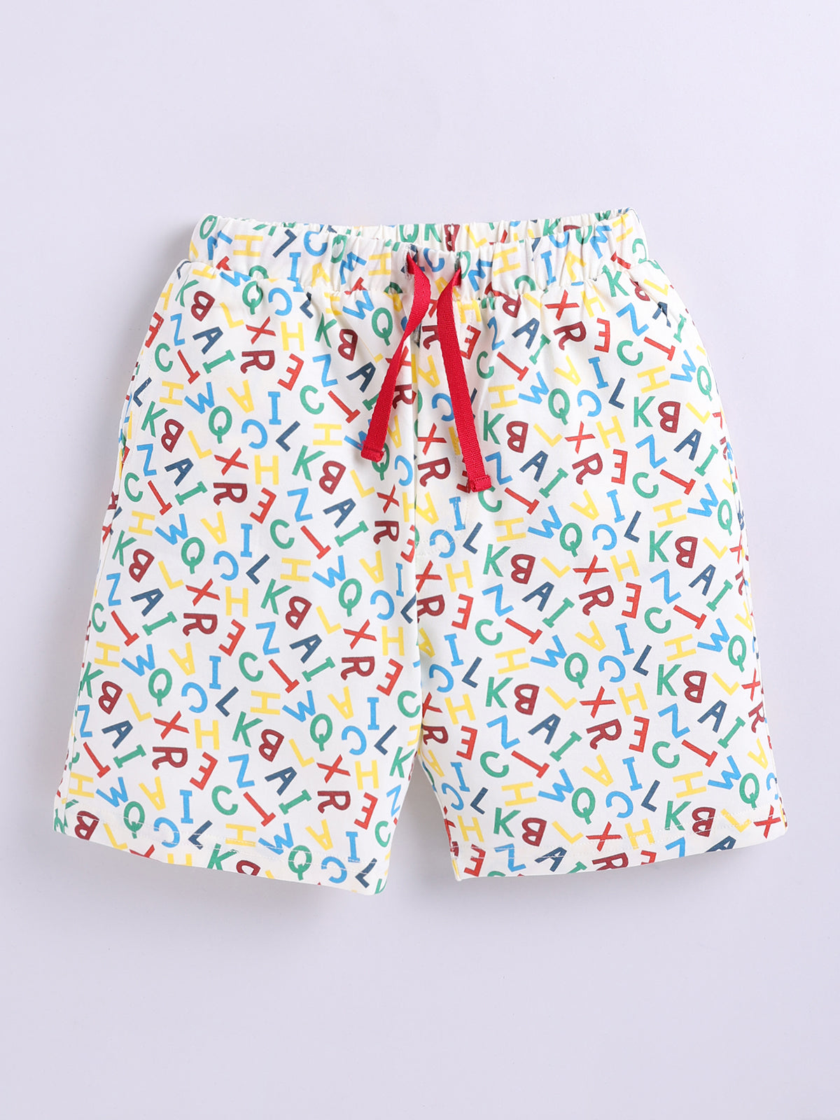 Boys Casual T-shirt Shorts  (White)