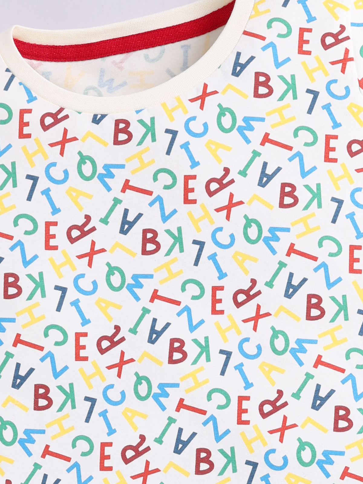 Boys Casual T-shirt Shorts  (White)