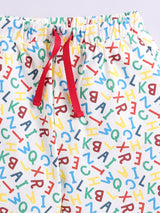 Boys Casual T-shirt Shorts  (White)