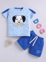 Boys Casual T-shirt Shorts  (SKY)
