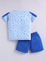Boys Casual T-shirt Shorts  (SKY)