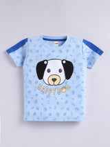 Boys Casual T-shirt Shorts  (SKY)