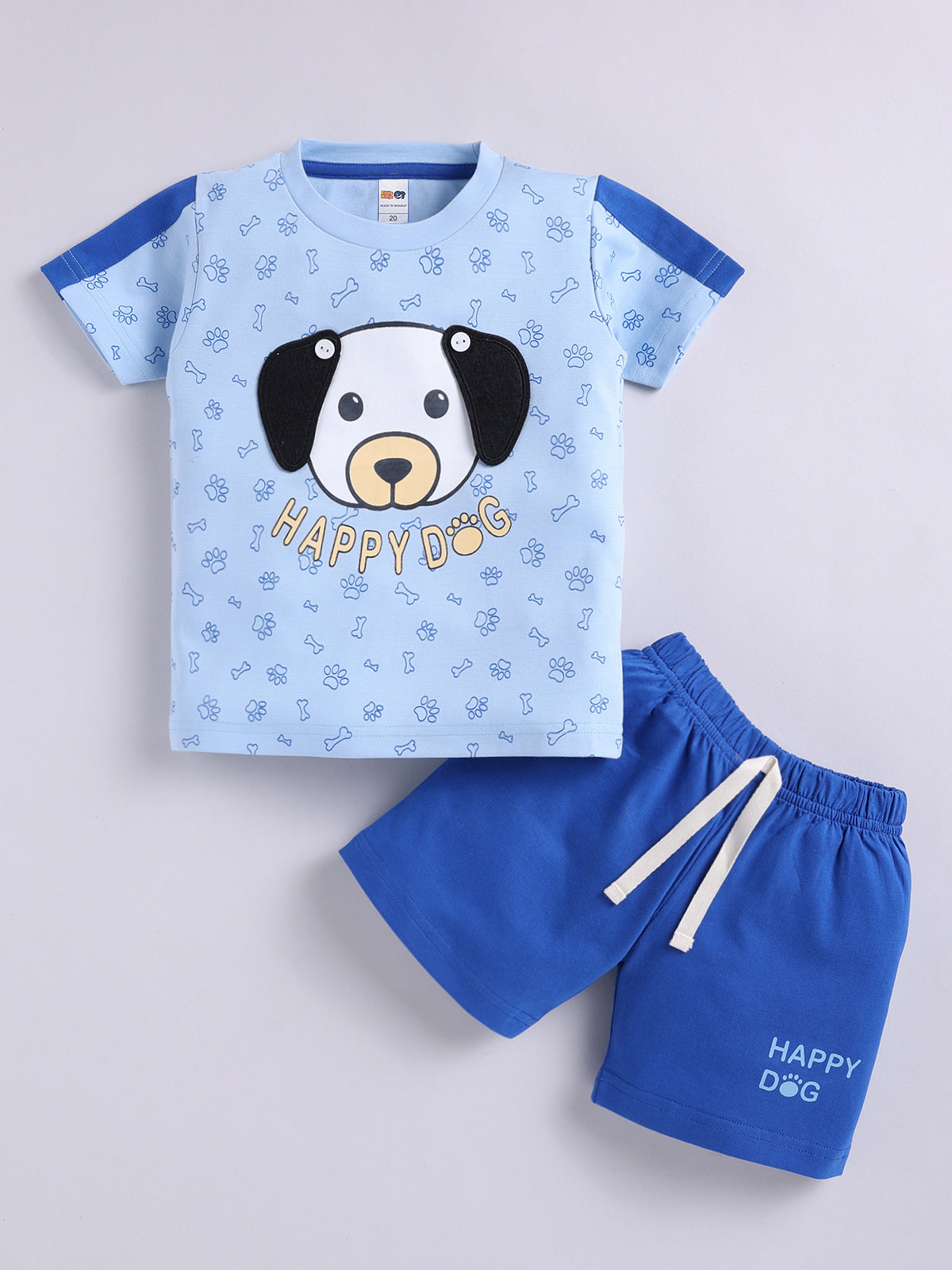 Boys Casual T-shirt Shorts  (SKY)