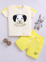 Boys Casual T-shirt Shorts  (YELLOW)
