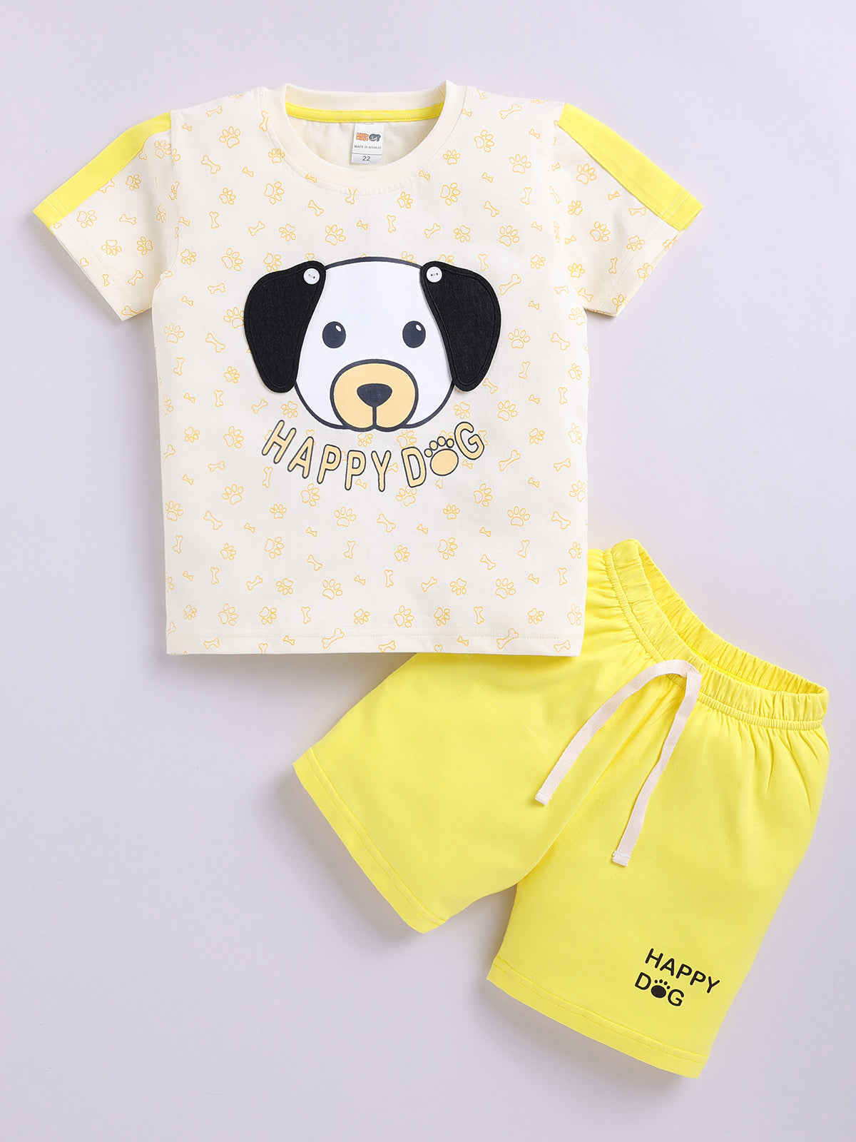 Boys Casual T-shirt Shorts  (YELLOW)