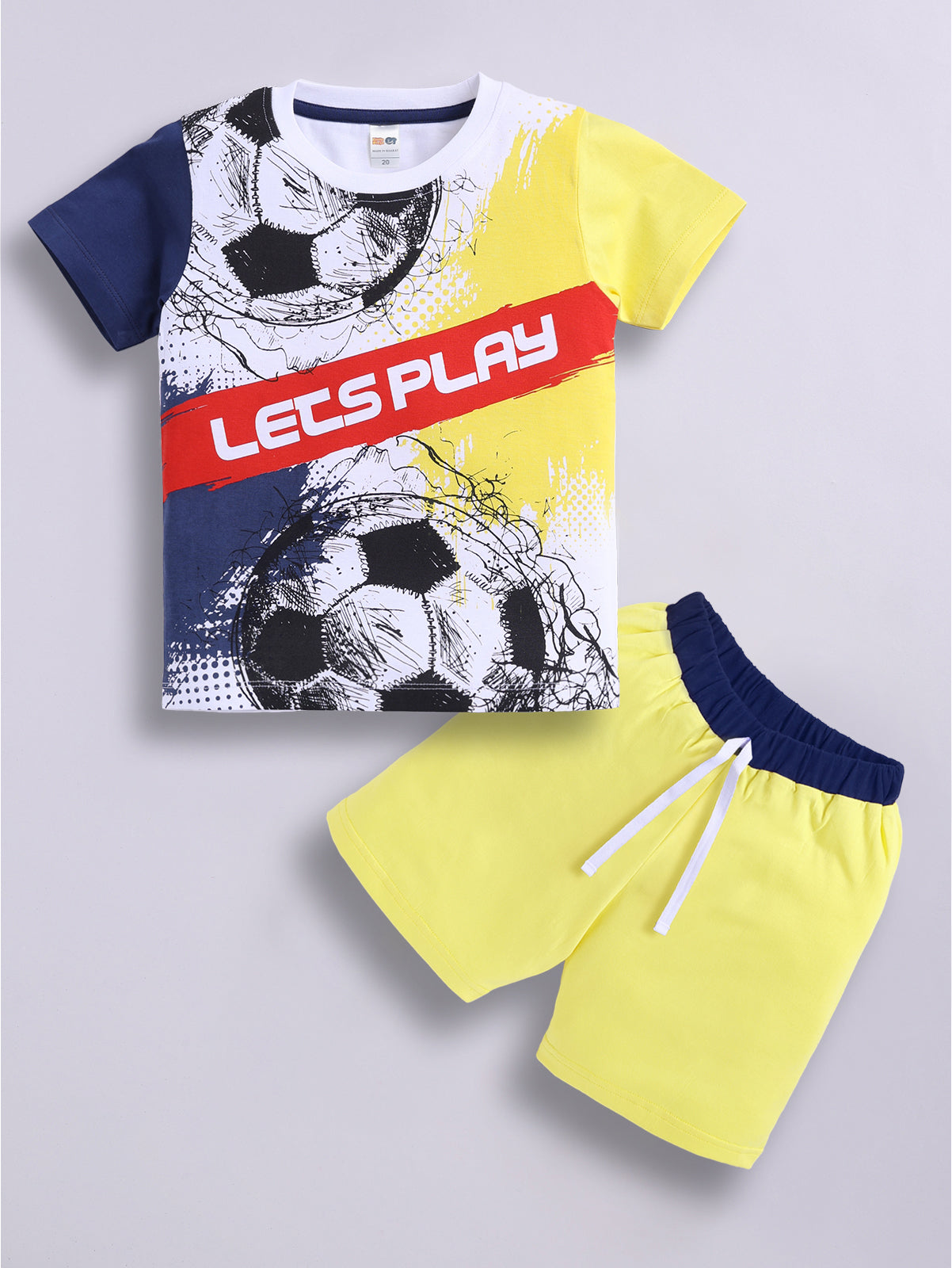 Boys Casual T-shirt Shorts  (YELLOW)