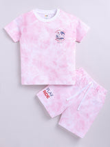 Boys Casual T-shirt Shorts  (PINK)