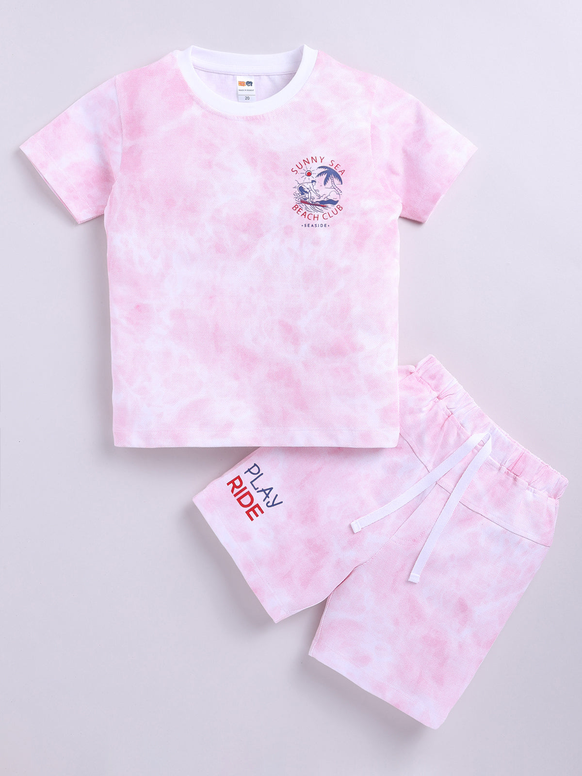 Boys Casual T-shirt Shorts  (PINK)
