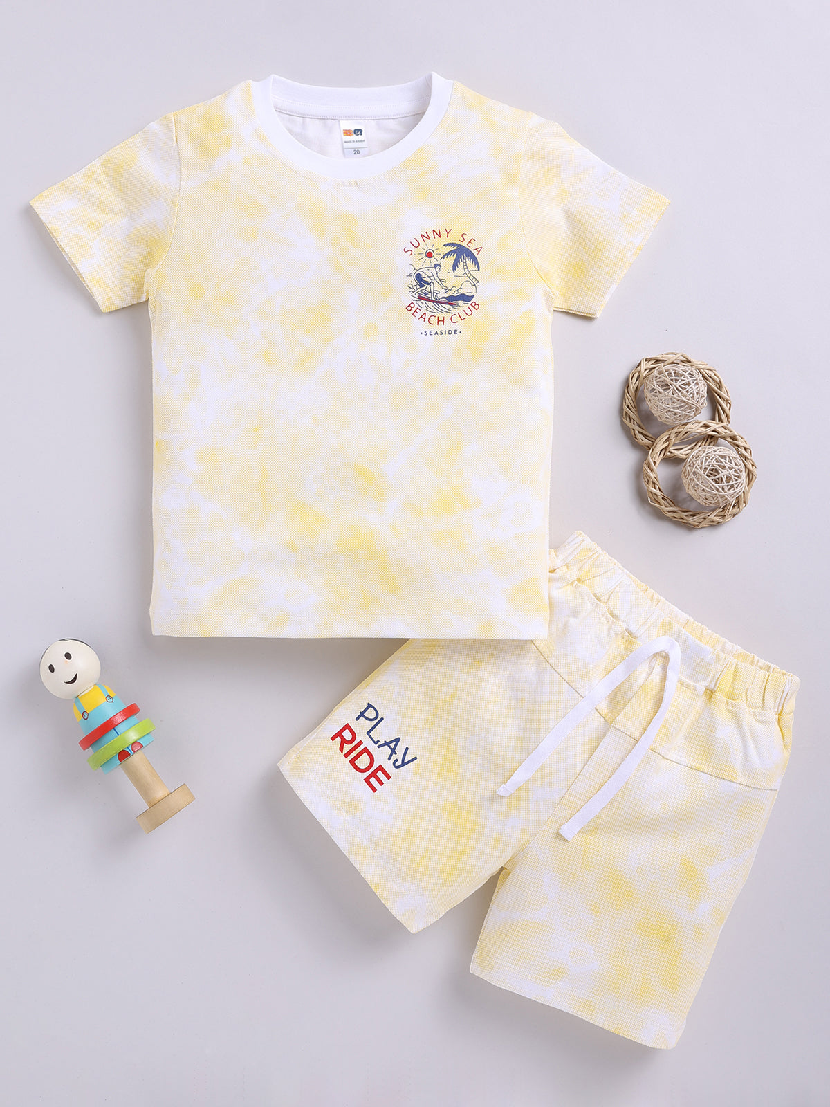 Boys Casual T-shirt Shorts  (YELLOW)